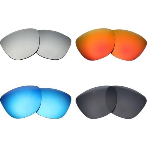 4 Pairs Mryok Anti-Scratch POLARIZED Replacement Lenses for Oakley Frogskins Sunglasses Black & Blue & Red & Silver