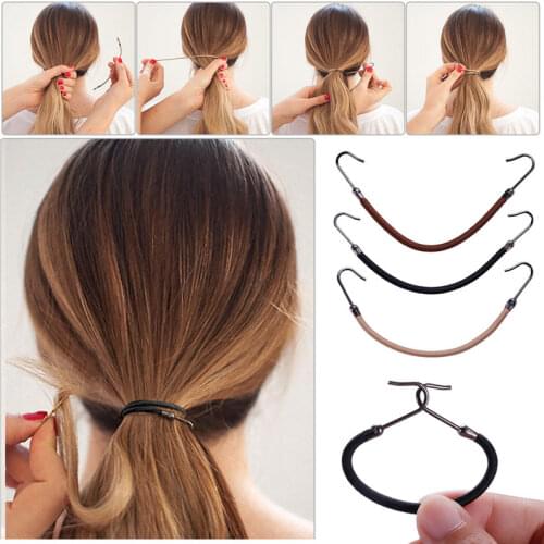 5/10Pcs Fashion Elastic Clips Bows Hair Accessories Girls Hair Bands Gum with Hook Ponytail Holder Bungee Thick Hair Headwear