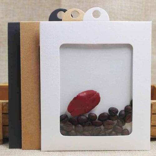 50pcs variouse size and color gift packing & display case greeting card /candy favors packing hanger box with pvc window