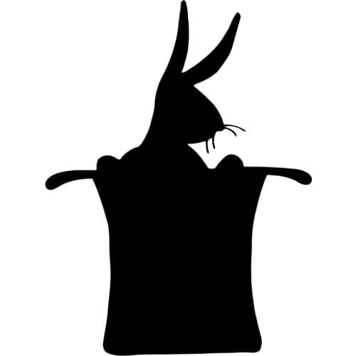 9.9cm*13.2cm Rabbit Hat Magic Magician Decal Interesting Car-styling Car Sticker Black/Silver S6-3494