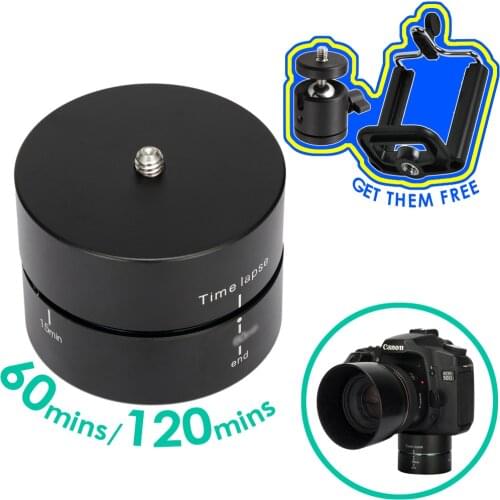 Photography Aluminum Panning 360 Degree Timing Rotating Time Lapse Stabilizer Tripod Head Adapter For Canon Nikon DSLR Gopro