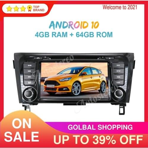 Android 10 64GB Car Radio GPS Navigation Head Unit For Nissan X-TRAIL/Qashqai 2014+ Auto Stereo Multimedia Player Tape Recorder