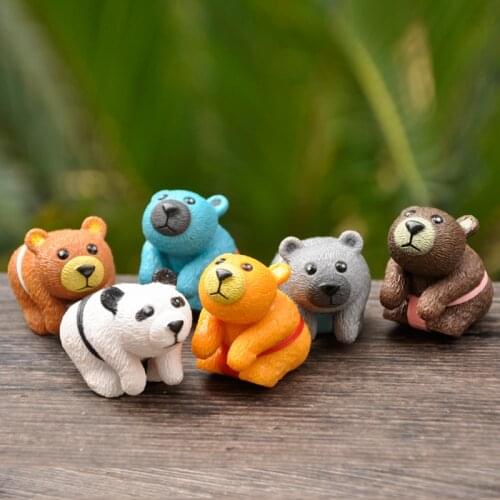 BAIUFOR Ramdom 3pcs Cartoon Bear Capbie Doll Action Figures Desk Ornaments Fairy Garden Accessories Home Decoration Toy & Gift