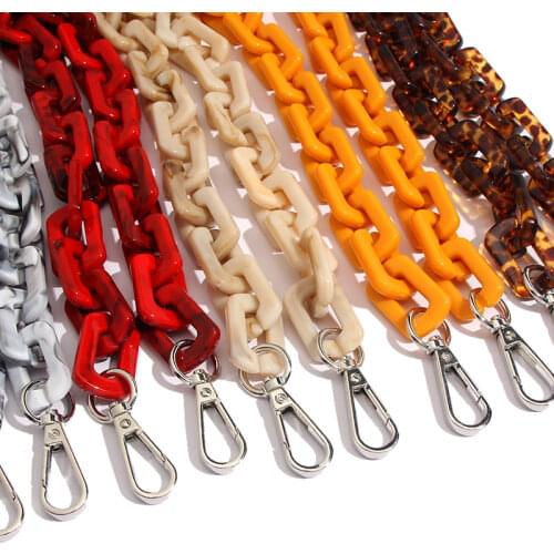 JUST FEEL Bohemia 5 Color Acrylic Resin Keychain Fashion Big thick Square Chain Keychain for Women Punk Clothing Accessories