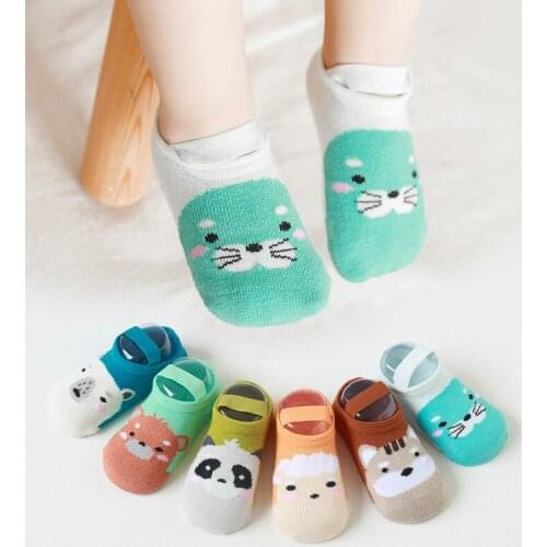 Baby Socks Cotton Toddler Floor Socks Cute Cartoon Infant Anti-slip Boat Low Cut Socks Baby Girl Boy Newborn Soft Walk Sox