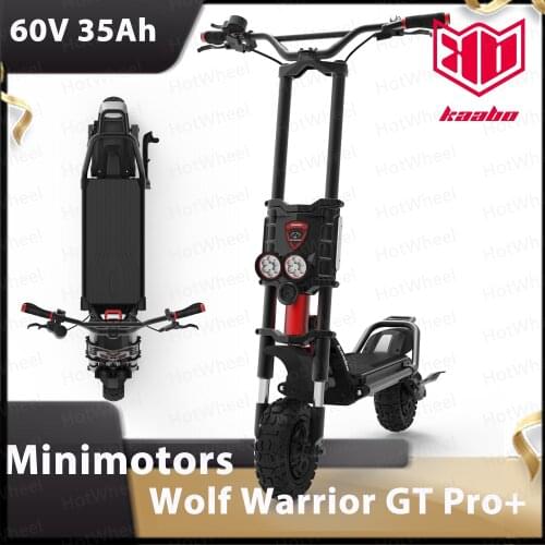 2021Kaabo Wolf Warrior GT Pro + Electric Scooter Black Color 60V 35Ah 2000Wx2 Minimotors Controller LG Samsung Battery