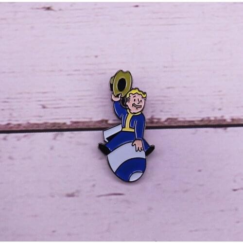 Fallout 4 on steam Vault Boy Enamel pin cosplay game brooch pin