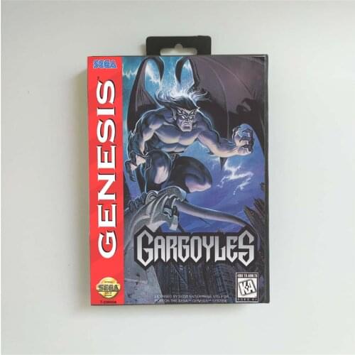 Gargoyles - USA Cover With Retail Box 16 Bit MD Game Card for Sega Megadrive Genesis Video Game Console