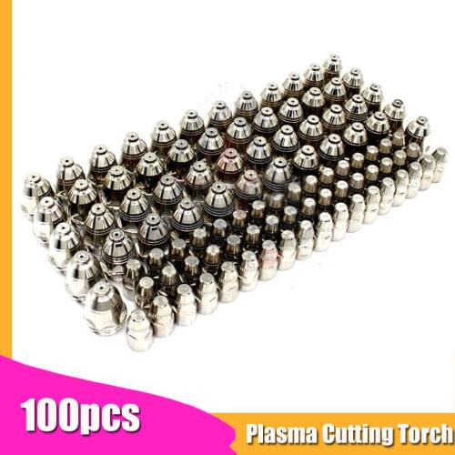 100pcs/set P80 Inverte Plasma Cutter Cutting Plasma Consumable Cutting Torch Accessories Nozzle Tips Electrode CNC Dropshipping