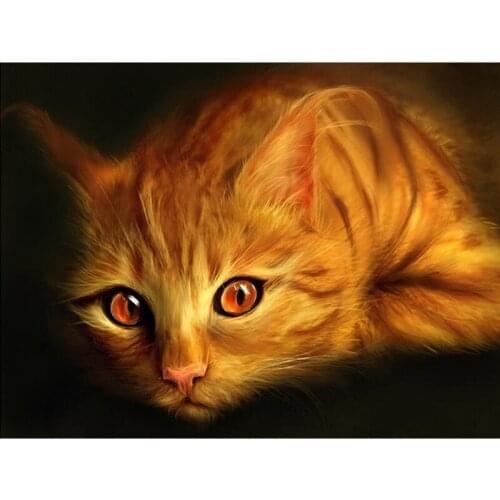 Diamond Embroidery Orange cat Handmade Diamond Painting Needlework Mosaic Cross Stitch Home Decor