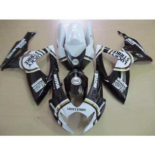 Injection molded free customize fairing kit for Suzuki GSXR600 06 07 white black fairings GSXR750 2006 2007 OT21