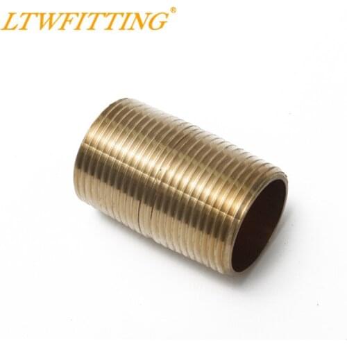 LTWFITTING Brass Pipe 2" Long Nipples Fitting 1" Male NPT Air Water