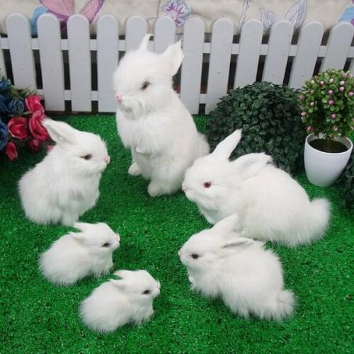 Simulation rabbit model children large birthday gift toy doll ornaments mini rabbit plush toyFamily portrait rabbit