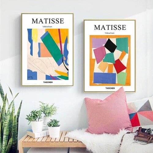 Henry Matisse Fashion Color Block Canvas Painting Classic Geometric Abstract Wall Art Pictures For Dining Living Room Home Decor