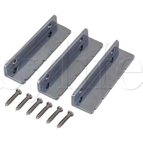 Music Part 51 x 13 x 9mm Silver Metal Guitar Bridge Set of 3