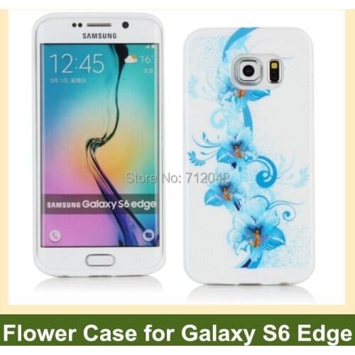 Lovely Love Garden Butterfly Flower Print Soft TPU Gel Cover Case for Samsung Galaxy S6 Edge G9250 SM-G925F Free Shipping