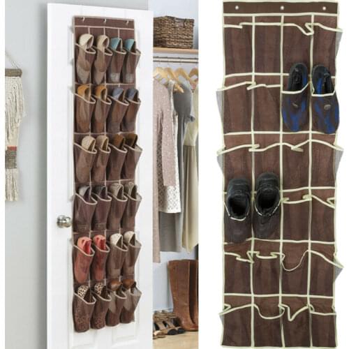 24 Pockets Shoe Space Door Hanging Organizer Rack Wall Bag Storage Closet Holder