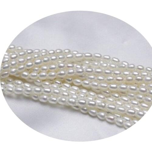 MADALENA SARARA 6-7mm Genuine Pearl AA Grade Freshwater Pearl Rice Type Strand Natural White