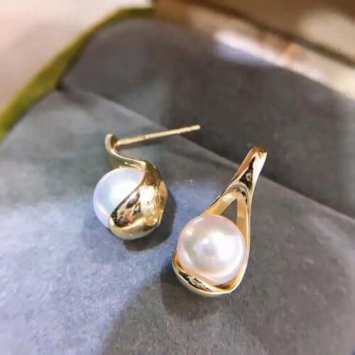 New Design 925 Sterling Silver Earrings Findings Mountings Settings Jewelry Parts Fittings for Pearls Coral Jade Agate Stones