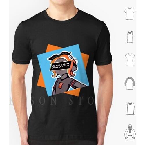 Octoling-Splatoon 2-Sad Japanese Aesthetic ( Orange Ver. ) T Shirt Diy Big Size Cotton Splatoon Splatoon 2 Nintento Gaming