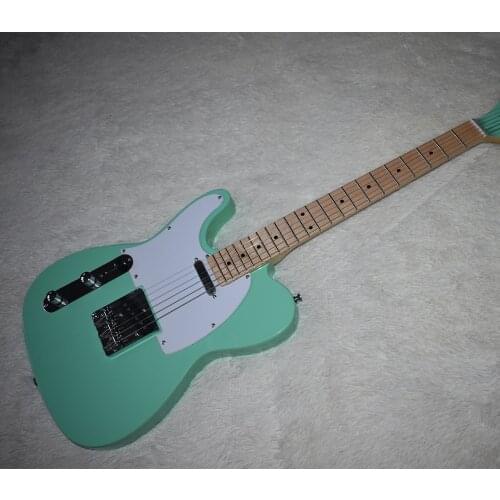 Factory wholesale high quality green body, piano head color left hand electric guitar, chrome hardware, white pickup, can be cus