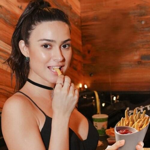 Fries Snacks Box Food Drink Cup Holder Travel Eat Assorted Sauce Chips Ketchup Jam Snack Cone Dip Cup Holder Storage Box Bucket