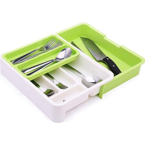 Kitchen Drawer Organizer Tray Spoon Cutlery Fork Chopsticks Separation Finishing Storage Box for Kitchen Storage Organization