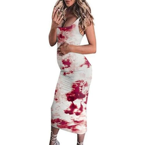 Pregnant Women Dress Summer Fashion Print Breastfeeding Clothes Pregnancy Sleeveless Vest Maternity Dress Premama Clothing