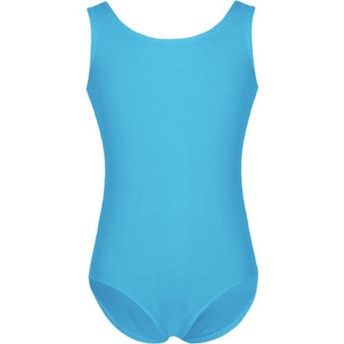 Kids Girls Solid Color Sleeveless Professional Ballet Dancewear Sports Bodysuit Gymnastics Leotard Child Workout Dance Costume