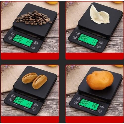 Protable 3KG/5KG Digital Drip Coffee Scale With Timer LCD Electronic Kitchen Scales 0.1g