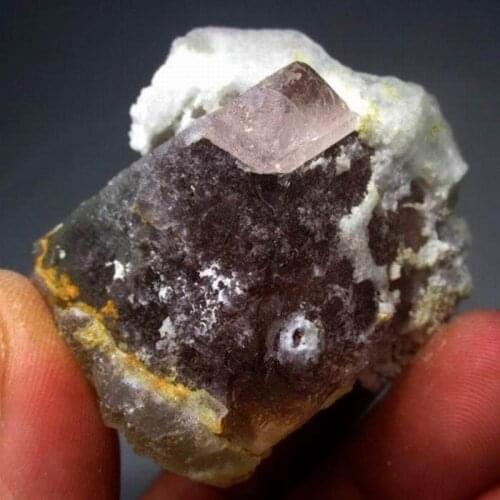90g Pink Octahedral Fluorite w/ Quartz - crystals and stones healing Mineral specimen Home Decor feng shui decoration