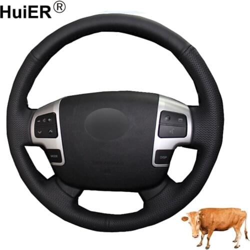 Hand Sewing Car Steering Wheel Cover Top Cow Leather For Toyota Land Cruiser 2008-2015 Tundra 2007- 2013 Sequoia 2008-2012 2013