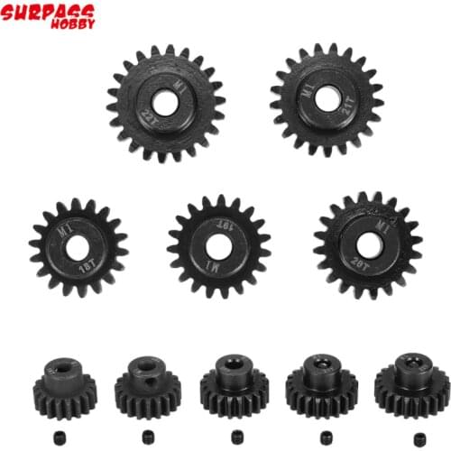 SURPASSHOBBY 5Pcs M1 5mm 11T-13T/14T-16T/17T-19T/20T-22T Pinion Motor Gear for 1/8 RC Buggy Car Monster Truck