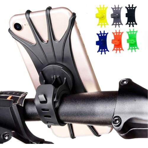 Silicone Bicycle Mobile Phone Holders 360° Rotation Universal Cell Phone Stander for Bike Motorcycle Handlebar