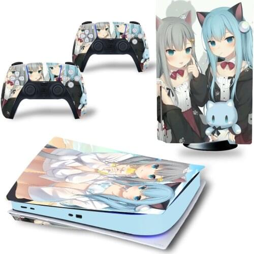 Cute Style PS5 Standard Disc Edition Skin Sticker Decal Cover for PlayStation 5 Console & Controller PS5 Skin Sticker Vinyl