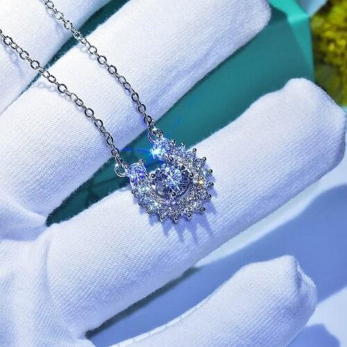Dazzling Shine AAA Cubic Zirconia Necklace White Crystal Cocktail Party Women Necklace Bridal Wedding Fine Jewelry Lovers Gifts