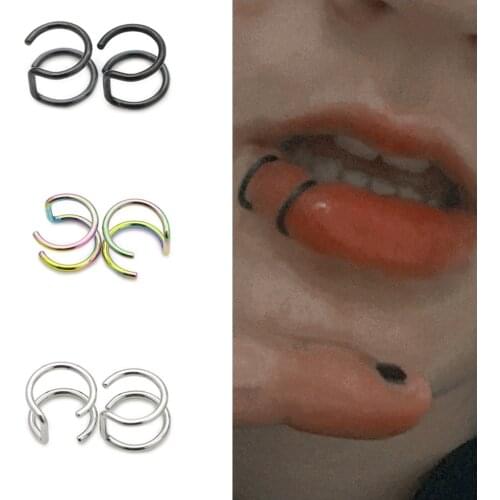 2/3pcs U Shaped Fake Nose Ring Hip Hoop Septum Rock Stainless Steel Nose Piercing Punk Piercing Body Jewelry Free Shipping
