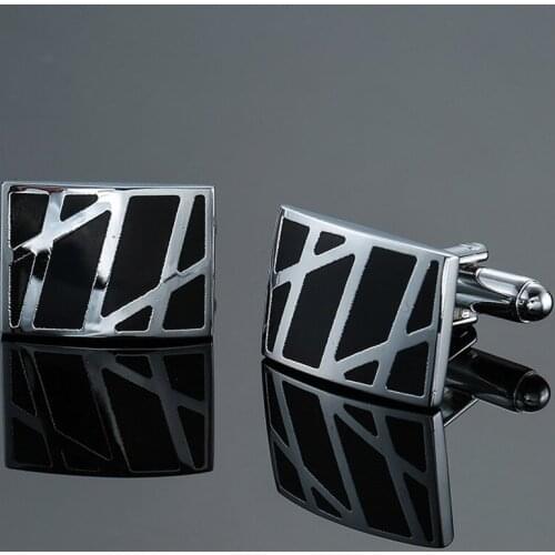 High quality mens Cufflinks new fashion jewelry Enamel Black Cufflinks mens and womens suits shirt button pin gifts