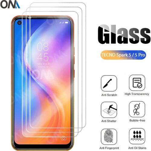 3 Pieces Tempered Glass For TECNO Spark 5 Screen Protector For TECNO Spark 5 Pro Protective Glass Film