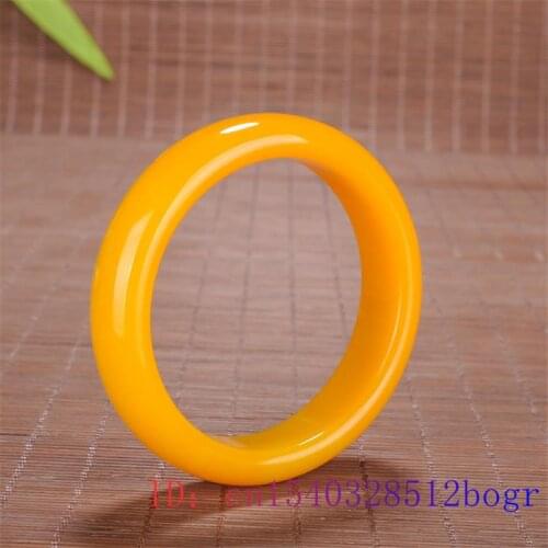 Yellow Jade Bangle Bracelet Amulet Chinese Jadeite Charm Gifts Fashion Natural Carved Jewelry