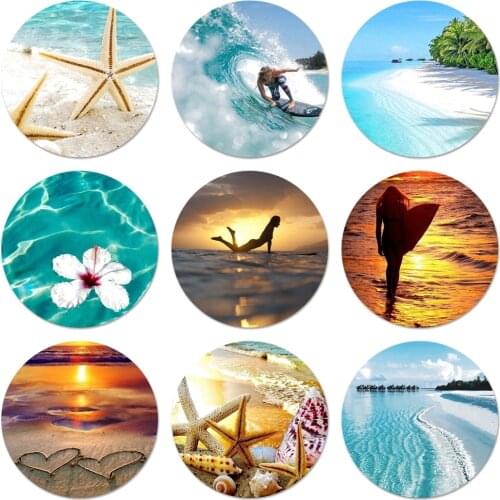 Summer Beach Relax Starfish Ocean Sky Icons Pins Badge Decoration Brooches Metal Badges For Backpack Decoration