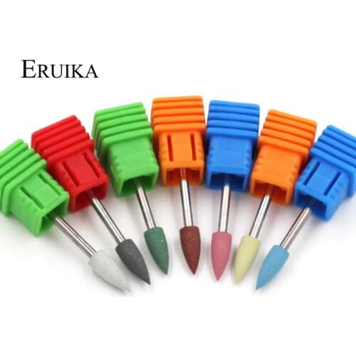ERUIKA 1PC Bullet Head Rubber Silicon Nail Drills Bit Flexible Polisher Manicure Machine Nail Accessories Nail File Polish Tools