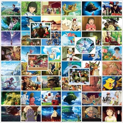 10/50pcs Waterproof Cartoon Totoro Spirited Away Girl Stickers Diy Skateboard Suitcase Guitar Children Graffiti Sticker Kids Toy