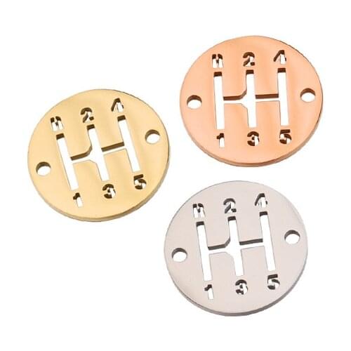 5Pcs Creativity Car Gear Charms Mirror Polish Stainless Steel Personality Charms Making Necklace Braid Anklet Bracelets Jewelry