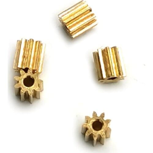 91A 0.25M Brass Pinion 9 Teeth OD 2.75mm Metal Copper Hole 1mm Tight Match Nice Mechanical Small Modulus Gear