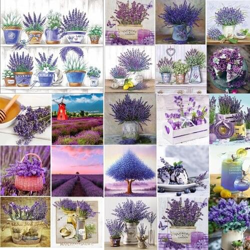 5D DIY New Diamond Painting Purple Landscape Painting Inlaid Embroidery Square/Round Rhinestone Mosaic Home Decoration Painting