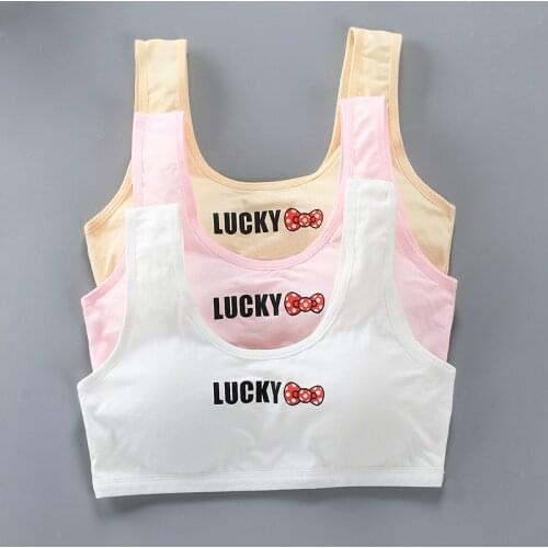 Teenage bra development students underwear vest double-layer cotton insert childrens sling wrap chest
