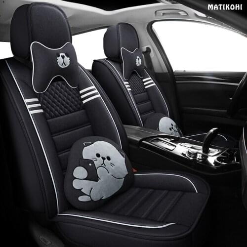 MATIKOHI flax car seat covers For audi a6 4f a4 a3 a5 q3 q5 q2 lada xray mitsubishi pajero skoda octavia nissan leaf seat cover