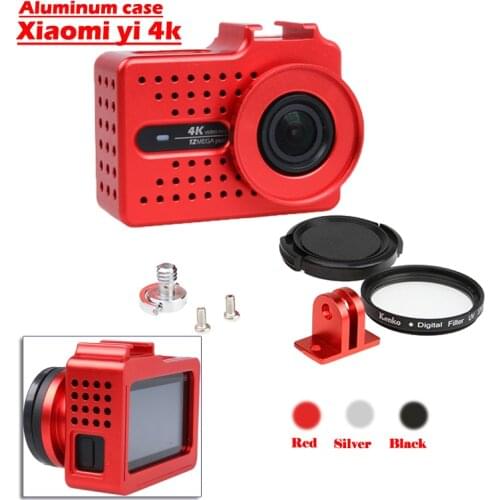 New For Xiaomi Yi 4k 2 case, Aluminium Alloy Metal Housing Frame Protective Case +UV filter for Xiao Yi II 4k action camera