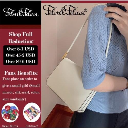 FELIX & FELICIA Brand Fashion Shoulder Bags For Women High Quality Genuine Leather Handbags Female Retro Designer Flap Tote Bag